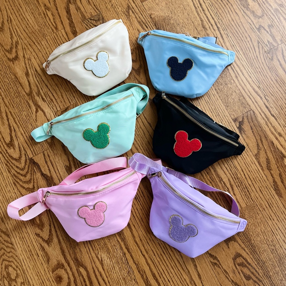 Disney Mickey Mouse Chenille Patch Vinyl Fanny Pack